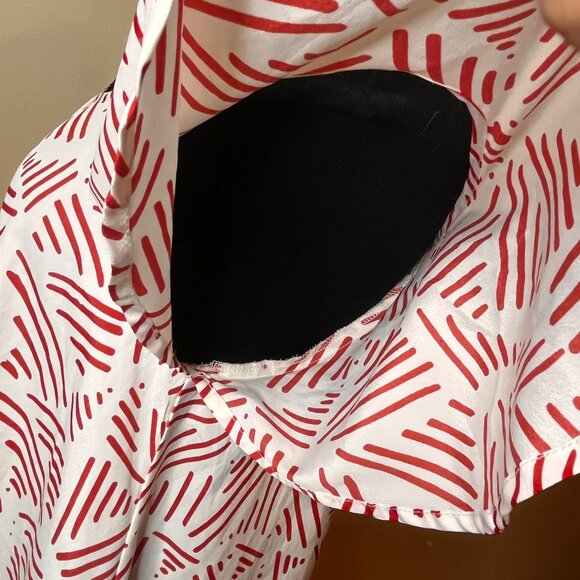 Collective Concepts Cold Shoulder Flowy Print White Red Size S Strappy Bohomian - Picture 6 of 12